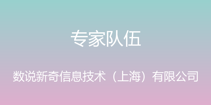 专家队伍 - 数说新奇信息技术（上海）有限公司